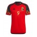 Camisa de Futebol Bélgica Romelu Lukaku #9 Equipamento Principal Mundo 2022 Manga Curta